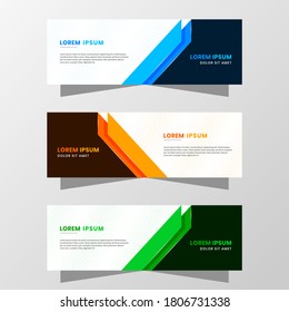 Vector Graphic of Abstract Banner Design. with modern Blue, Orange and Green color scheme. Suitable for banner sale, presentation, promotion, flyer, poster and brochure.