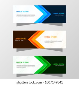 Gráfica vectorial del diseño de pancartas abstractas. con una decoración moderna en tonos azul, naranja y verde. Adecuado para la venta de pancartas, presentación, promoción, volante, afiche y folleto.