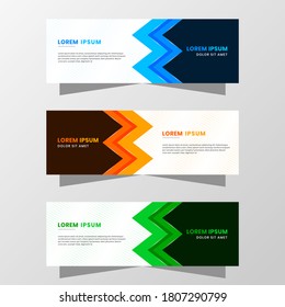 Vector Graphic of Abstract Banner Design. with modern Blue, Orange and Green color scheme. Suitable for banner sale, presentation, promotion, flyer, poster and brochure.