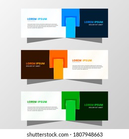Gráfica vectorial del diseño de pancartas abstractas. con una decoración moderna en tonos azul, naranja y verde. Adecuado para la venta de pancartas, presentación, promoción, volante, afiche y folleto.