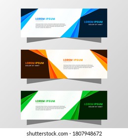 Vector Graphic of Abstract Banner Design. with modern Blue, Orange and Green color scheme. Suitable for banner sale, presentation, promotion, flyer, poster and brochure.