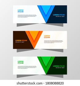 Vector Graphic of Abstract Banner Design. with modern Blue, Orange and Green color scheme. Suitable for banner sale, presentation, promotion, flyer, poster and brochure.