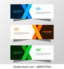 Gráfica vectorial del diseño de pancartas abstractas. con una decoración moderna en tonos azul, naranja y verde. Adecuado para la venta de pancartas, presentación, promoción, volante, afiche y folleto.