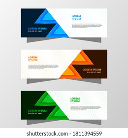 Vector Graphic of Abstract Banner Design. with modern Blue, Orange and Green color scheme. Suitable for banner sale, presentation, promotion, flyer, poster and brochure.
