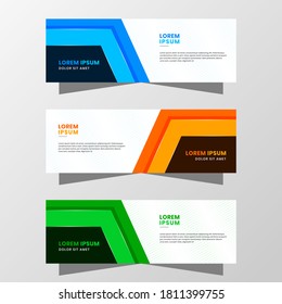 Vector Graphic of Abstract Banner Design. with modern Blue, Orange and Green color scheme. Suitable for banner sale, presentation, promotion, flyer, poster and brochure.