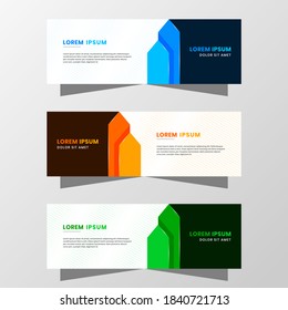 Gráfica vectorial del diseño de pancartas abstractas. con una decoración moderna en tonos azul, naranja y verde. Adecuado para la venta de pancartas, presentación, promoción, volante, afiche y folleto.
