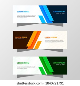 Vector Graphic of Abstract Banner Design. with modern Blue, Orange and Green color scheme. Suitable for banner sale, presentation, promotion, flyer, poster and brochure.