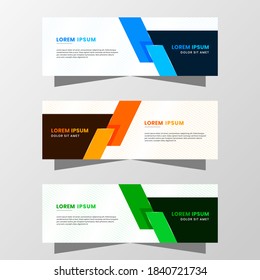 Vector Graphic of Abstract Banner Design. with modern Blue, Orange and Green color scheme. Suitable for banner sale, presentation, promotion, flyer, poster and brochure.