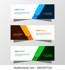 Vector Graphic of Abstract Banner Design. with modern Blue, Orange and Green color scheme. Suitable for banner sale, presentation, promotion, flyer, poster and brochure.