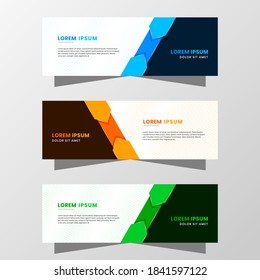 Vector Graphic of Abstract Banner Design. with modern Blue, Orange and Green color scheme. Suitable for banner sale, presentation, promotion, flyer, poster and brochure.