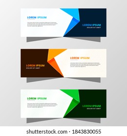 Gráfica vectorial del diseño de pancartas abstractas. con una decoración moderna en tonos azul, naranja y verde. Adecuado para venta de banners, presentación, promoción, volante, afiche y folleto, web.