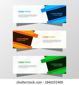 Vector Graphic of Abstract Banner Design. with modern Blue, Orange and Green color scheme. Suitable for banner sale, presentation, promotion, flyer, poster and brochure, web.