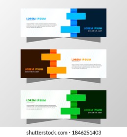 Vector Graphic of Abstract Banner Design. with modern Blue, Orange and Green color scheme. Suitable for banner sale, presentation, promotion, flyer, poster and brochure, web.
