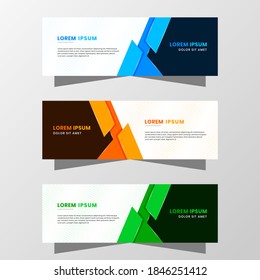 Vector Graphic of Abstract Banner Design. with modern Blue, Orange and Green color scheme. Suitable for banner sale, presentation, promotion, flyer, poster and brochure, web.