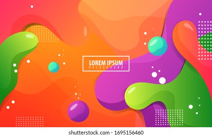 Vector Graphic Abstract colorful fluid shapes background design. Perfect for Wallpaper, Banner, Background, Card, Book Illustration, cover, flyer, report, business, social media etc.