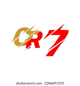 Vector graphic of abstract CR7 monogram logo letter. This 7CR logo vector. monogram or initial CR7 vector is perfect for backgrounds, templates, branding, stickers, business card designs, and T-shirt 