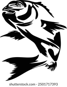  Vector graphic of abstract fish logo design