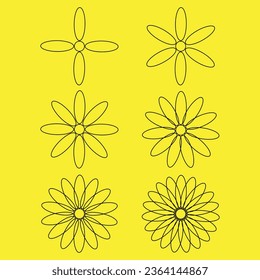 gráfico vectorial del estilo de arte de línea de flor abstracta número dos modelo de diseño. puede utilizarse para imágenes prediseñadas o elementos en diseños posteriores