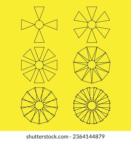 vector graphic of abstract flower line art style number eleven design model. can be used for clip art or elements in further designs