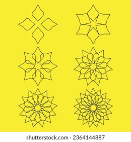 vector graphic of abstract flower line art style number four design model. can be used for clip art or elements in further designs