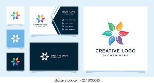 Vector graphic of abstract flower logo design template