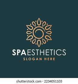 Vector graphic of abstract flower logo design template, perfect for spa or beauty logo