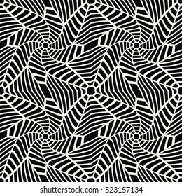 Vector graphic abstract geometry grid pattern. black and white web seamless geometric background . subtle pillow and bed sheet design. unique art deco. hipster fashion print