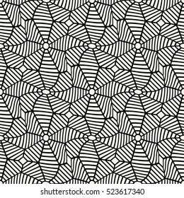 Vector graphic abstract geometry grid pattern. black and white web seamless geometric background . subtle pillow and bed sheet design. unique art deco. hipster fashion print