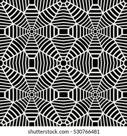 Vector graphic abstract geometry grid pattern. black and white web seamless geometric background . subtle pillow and bed sheet design. unique art deco. hipster fashion print