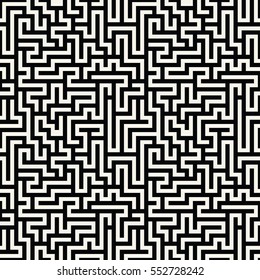 Vector graphic abstract geometry  maze pattern. black and white seamless geometric background . subtle pillow and bed sheet design. unique art deco. hipster fashion print