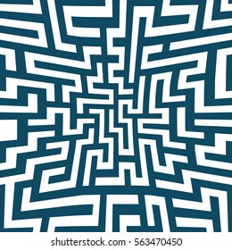 Vector graphic abstract geometry  maze pattern. blue seamless geometric background . subtle pillow and bed sheet design. unique art deco. hipster fashion print