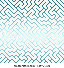 Patrón del labio de geometría abstracta de vectores. fondo de laberinto geométrico azul transparente. diseño sutil de almohadas y sábanas. un arte deco único. huella de moda hipster