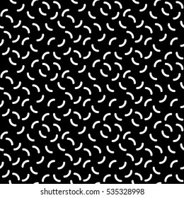 Vector graphic abstract geometry memphis style pattern. black and white seamless geometric background . subtle pillow and bed sheet design. unique art deco. hipster fashion print