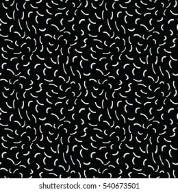 Vector graphic abstract geometry memphis style pattern. black and white seamless geometric background . subtle pillow and bed sheet design. unique art deco. hipster fashion print