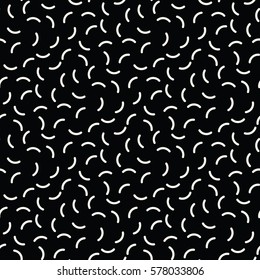 Vector graphic abstract geometry memphis style pattern. black and white seamless geometric background . subtle pillow and bed sheet design. unique art deco. hipster fashion print