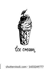 Vector graphic abstract ice cream on white background. Great elements for summer food design.