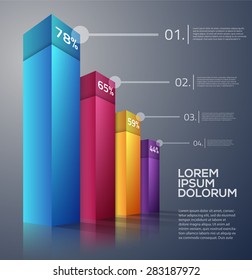 Gráficos gráficos vectoriales abstractos con iconos en colores vibrantes