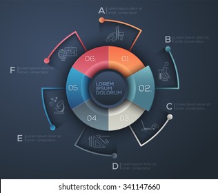 Vector graphic abstract info-graphics in vibrant colors