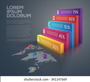 Vector graphic abstract info-graphics in vibrant colors