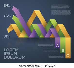 Vector graphic abstract info-graphics in vibrant colors