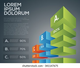 Vector graphic abstract info-graphics in vibrant colors