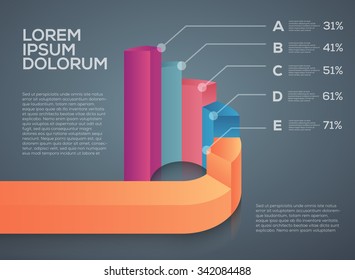 Vector graphic abstract info-graphics in vibrant colors