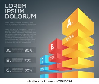 Vector graphic abstract info-graphics in vibrant colors