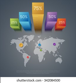 Vector graphic abstract info-graphics in vibrant colors