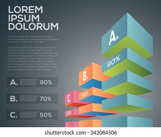 Vector graphic abstract info-graphics in vibrant colors
