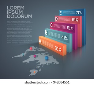 Vector graphic abstract info-graphics in vibrant colors