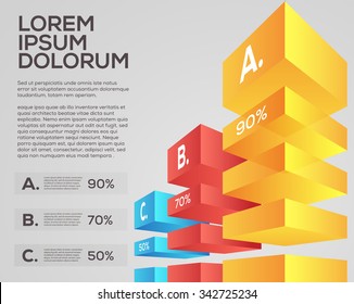 Vector graphic abstract info-graphics in vibrant colors