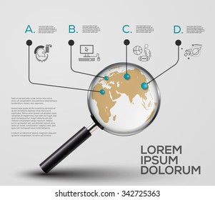 Vector graphic abstract info-graphics in vibrant colors
