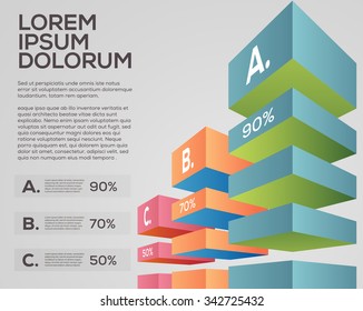 Vector graphic abstract info-graphics in vibrant colors