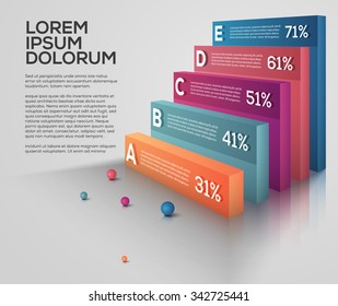 Vector graphic abstract info-graphics in vibrant colors